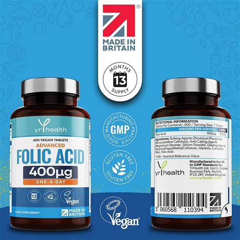 Folic Acid 400 mcg Tablets - 400 Vegan Vitamin B9 Tablets for Women – Simply CBD