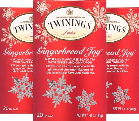Twinings Gingerbread Joy Christmas Tea - 3 x 20 individually wrapped ...
