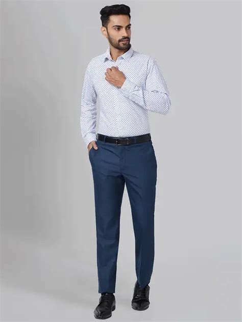 Men Blue Slim Fit Print Cotton Shirts – MyRaymond