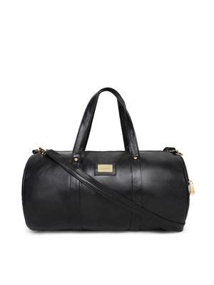 Buy KLEIO Black Unisex PU Leather Medium Luggage And Travel Bag Online