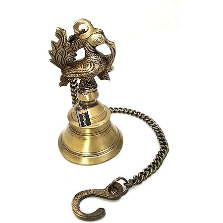 Sadhubela® Wall Decor Bell - Hanging Brass Bell with Antique Golden ...