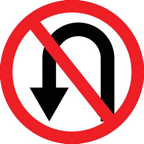 No U-Turn Road Restriction Sign 23154527 Vector Art at Vecteezy