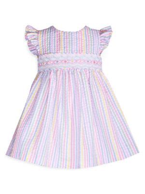 Baby Girl's Striped Seersucker Smocked Dress