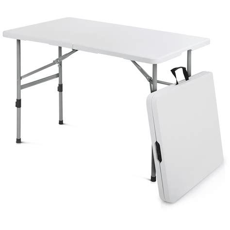 MoNiBloom 4Ft Folding Card Table, Indoor Outdoor Heavy Duty Portable ...