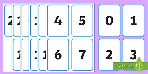 Number Digit Cards 0-20 - ESL Number Resources