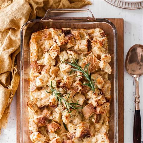 Rosemary & Parmesan Savory Bread Pudding Recipe (easy side dish)