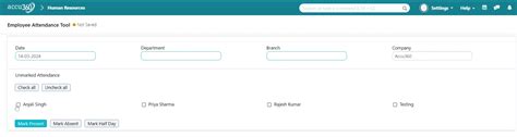 Attendance Tool | ACCU360 Documentation