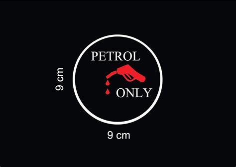 ISEE 360® Petrol Sticker for Car Fuel Lid Petrol Only Fuel White and ...