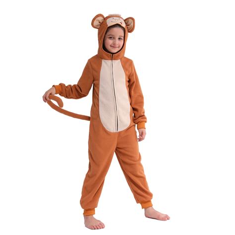 Sincere Party Fleece Monkey Onesie Monkey All in One Halloween Costume ...