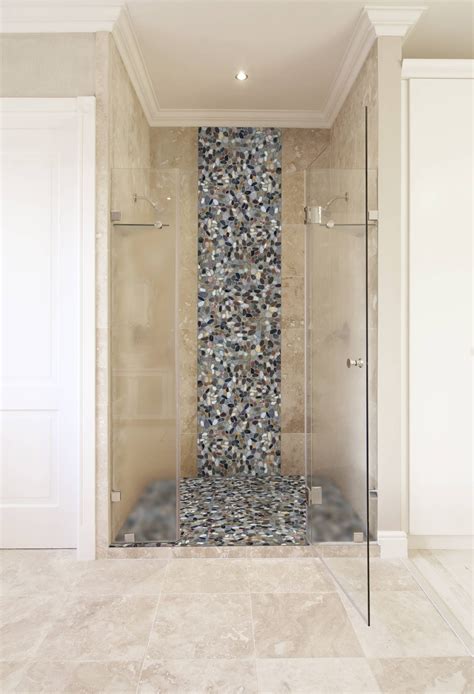 Subway Tile Shower With River Rock Floor at Shawn Keim blog
