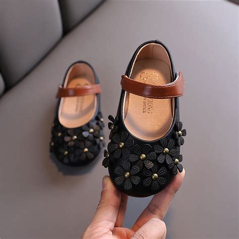 Kids' Small Leather Sandals, Soft Soles Flower, Single Shoes for Littl ...