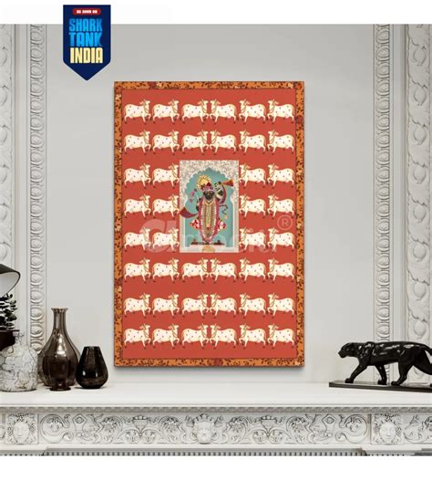 Buy Shreenath Ji Pichwai with Cow Canvas Giclee Print Online - Artociti