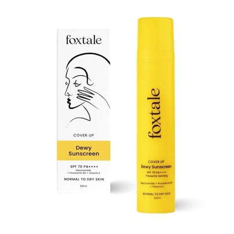 FoxTale Niacinamide Dewy Sunscreen 50ml | Broad-Spectrum UV Protection ...