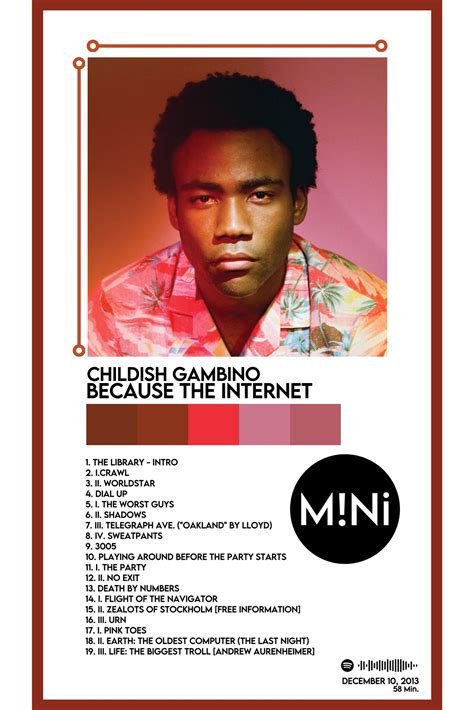 Childish Gambino - 'Because The Internet' 12x18 Poster – MiNiMOL Posters
