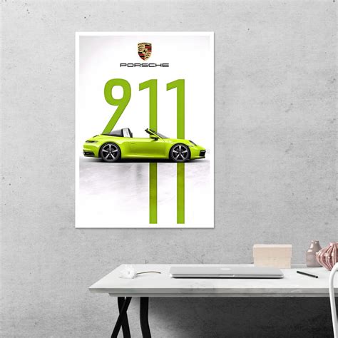 Lime Porsche 911 Poster - Vibrant Style