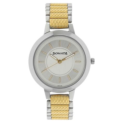 Buy Online Sonata Elite Silver Dial Women Watch With Stainless Steel ...
