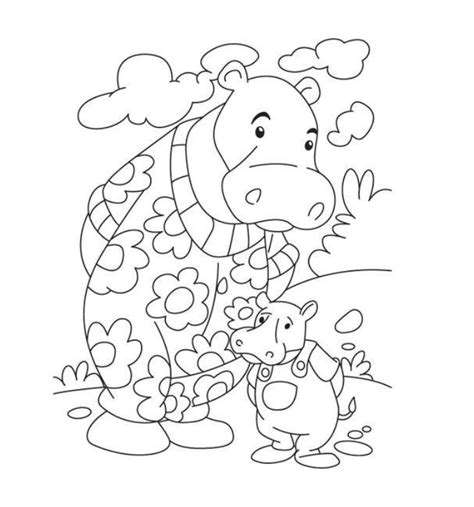 Hippopotamus Coloring Pages (Free Printable PDF)