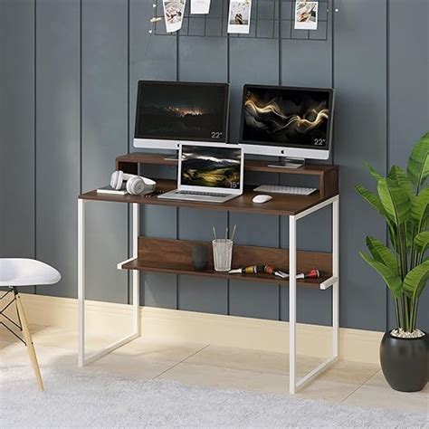 BLUEWUD Corbyn Plus Study & Laptop Table with Built-in Monitor Stand ...