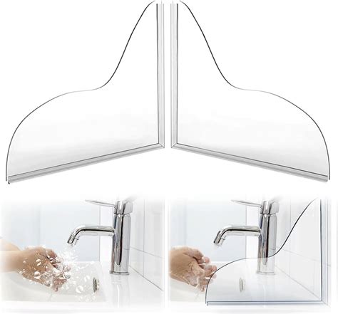 GDOKKNY 2Pcs Shower Splash Guard, 8.3x7.3 Inches Clear Kitchen Sink ...