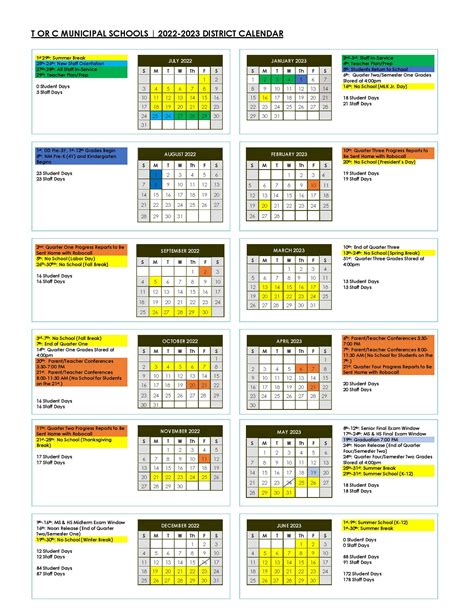 District Calendar | Truth or Consequences Municipal Schools