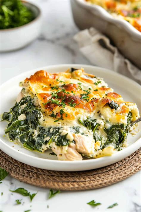 Creamy Chicken and Spinach Casserole - Insanely Good