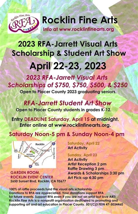 2023 RFA - Jarrett Visual Arts Scholarship & Student Art Show, Rocklin ...