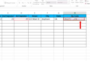 Image result for Address Format Excel