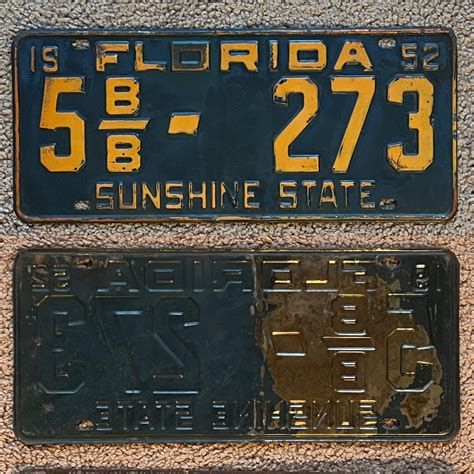 Vintage FLORIDA License Plates ALL ORIGINAL Antique Auto Tags - Etsy