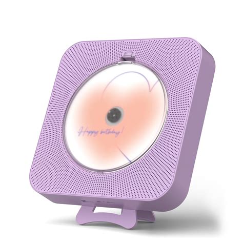 Yintiny Cute Purple CD Player with Bluetooth 5.0, Rechargeable Music ...