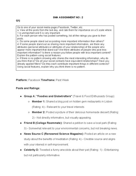 SMA ass 2 - SMA ASSIGNMENT NO : 2 Q1) Go to one of your social media ...