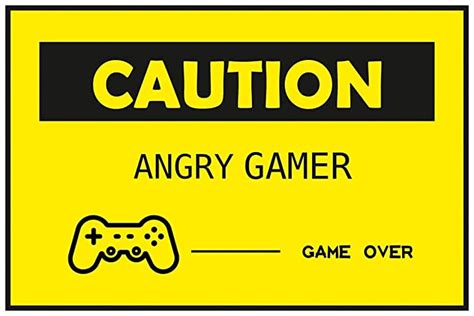 Inephos Caution Angry Gamer Funny Poster (12 x 18 inch) : Amazon.in ...