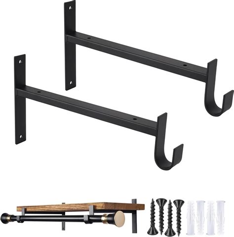 OVOV Closet Rod Bracket Heavy Duty 8 Inch Closet Shelf Brackets with ...