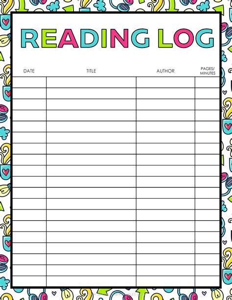 Free Printable Reading Log Template For Kids: A Fun Way to Track ...