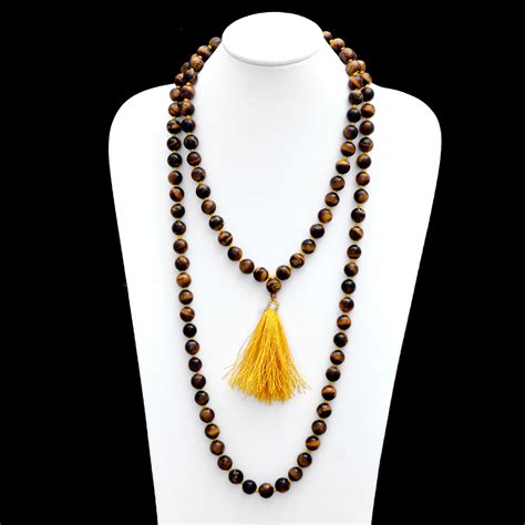 Tiger Eye with Lava Japa Mala - Empowerment & Grounding Healing Beads ...