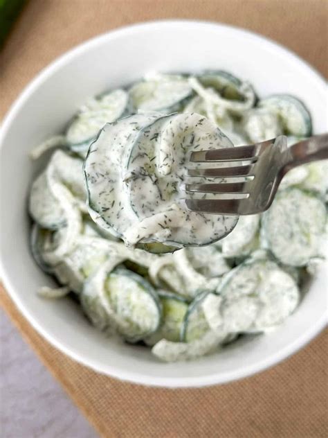 Old Fashioned Creamy Cucumber and Onion Salad - Whiskful Cooking
