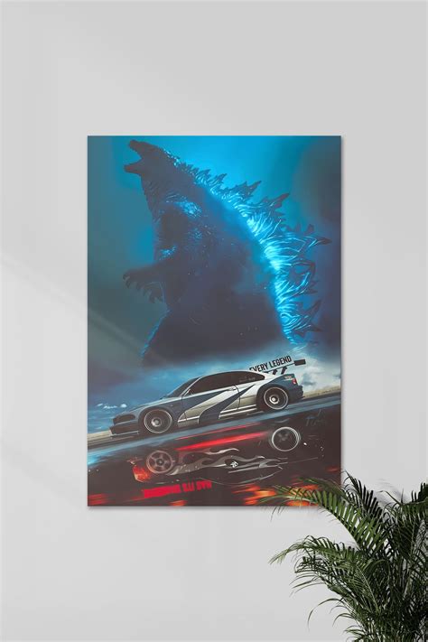 GODZILLA x NISSAN GTR R34 | CONCEPT CARS #03 | CAR POSTERS – Posterized