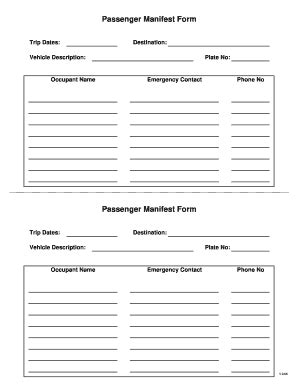 2006-2026 Passenger Manifest Form - Fill Out, Sign & Share Online ...