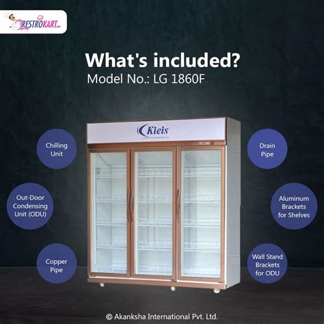 Vertical Triple Door Glass Chiller with Remote Condensing Unit (LG-186 ...