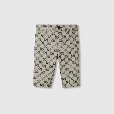 Baby GG canvas pant in beige and blue | GUCCI® US