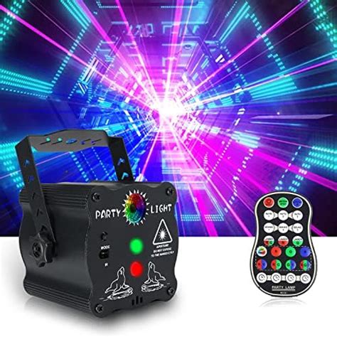 AMKI Party Lights DJ Disco Lights, Rave Light + LED Disco Projector 2 ...