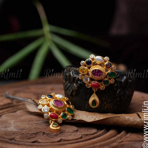 Navarathna Necklace Set | 925 Gold Plated Elegance for Women
