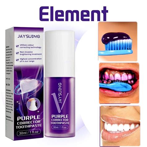 Purple Toothpaste Whiten Repair Cavities Freshens Breath Oral Cleaning Protection Gingival Anti ...