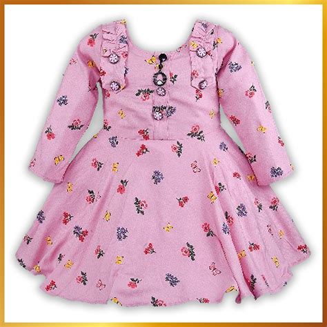 Baby Girls Frock Dress | Floral Knee-Length Casual Wear – Wish Karo