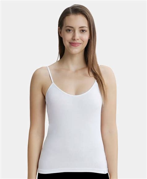 Buy Super Combed Cotton Rib Camisole with Adjustable Straps and ...
