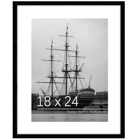 PEALSN 18x24 Picture Frame, Display Pictures 16 x 20 with Mat or 18 x ...