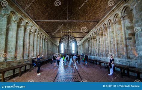 Mont Saint Michel Abbey Interior Editorial Image - Image of mont, style ...