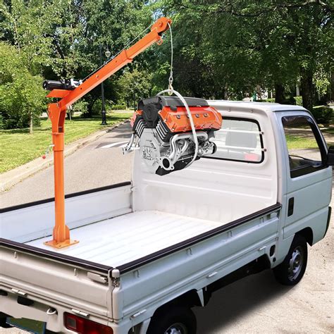 1100 lb Electric Folding Pickup Truck Crane with Winch 3500 lb 12V ...