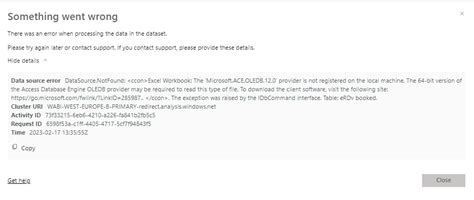 Something went wrong. There was an error when proc... - Microsoft ...