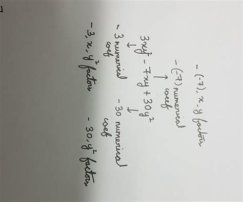 Find the numerical coefficient and factors of each terms for the ...