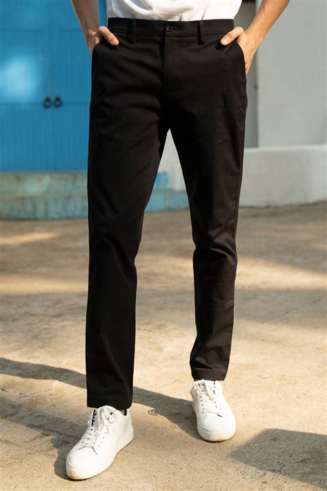 Black Stretchable Chinos for Men